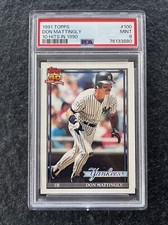 1991 Topps 10 Hits in 1990 Don Mattingly #100 Card PSA 9 ERROR
