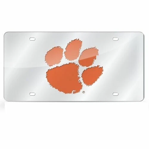 Placa de matrícula Clemson Tigers NCAA Silver Laser Tag Foto 1 de 1