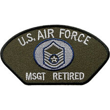 US AIR Force Master Sergeant MSGT Retired Patch Iron On Sew On Embroidered Badge