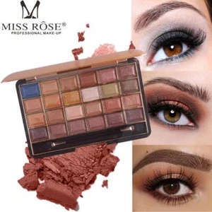 Paleta de sombras de ojos mate brillo natural Pro Miss Rose 24 colores herramientas de maquillaje - Imagen 1 de 16