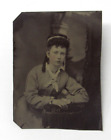Civil War Era Tintype Photograph of Beautiful Young Girl w Locks & Rose Cheeks