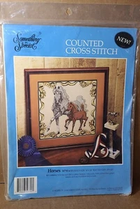 Something Special Counted Cross Stitch Kit HORSES Sealed #50790 14" X 14" (K3) - Picture 1 of 3