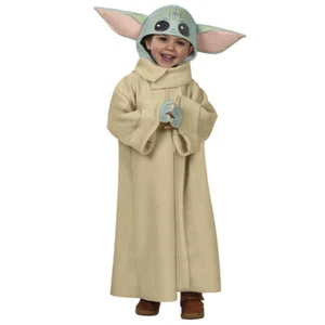 Boys Girls Baby Yoda Robe Cosplay Costume Yoda Grugo Children Outfit Hat - Picture 1 of 5