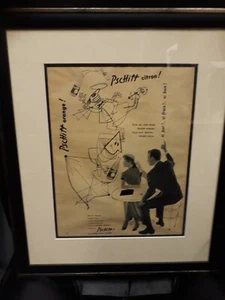 Framed Pschitt Citron French Advert Featuring Bridget Bardot And Cartoon Clowns - Picture 1 of 3