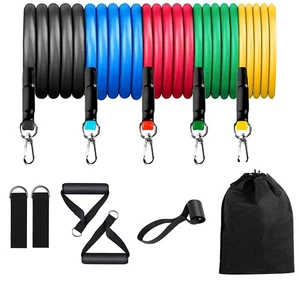 Juego de 10 PIEZAS Bandas de Resistencia Yoga Pilates Abdominales Ejercicio Fitness Tubo Bandas de Entrenamiento - Imagen 1 de 9