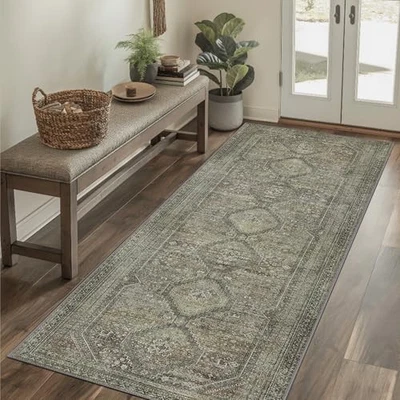  2x8 Non Slip Hallway Runner Rug, Machine Washable, Thin & Low Pile  - Image 1 of 4