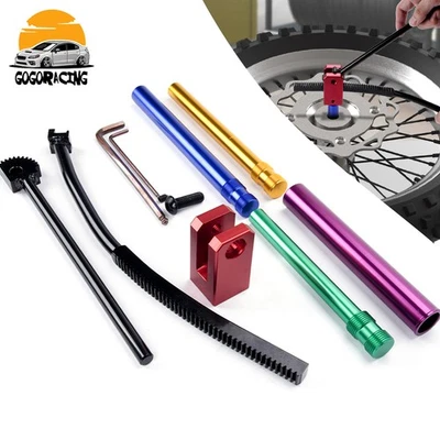 Kit de herramientas de cambio de neumáticos de moto de cross colorido ruedas de 16" a 21" - ejes de 15/17/20/25 mm Foto 1 de 4