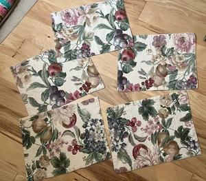 Tischsets 5er Set Floral Strukturiert Gewebte Baumwolle 16,5" x 12,5" Weich Pastelltöne - Bild 1 von 11