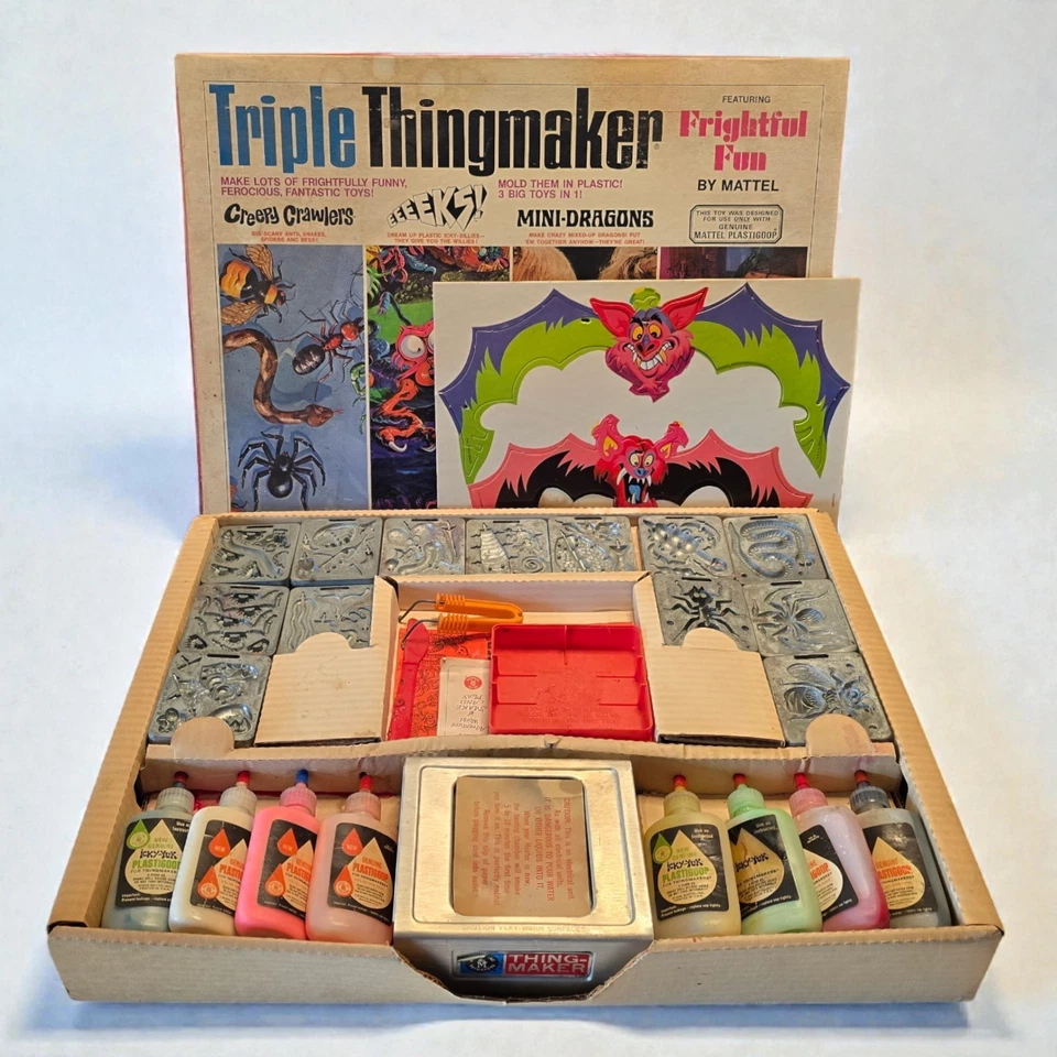 Mattel Triple Thingmaker Eeeeks 1968 vintage! Mini-Dragons Creepy Crawlers funciona Foto 1 de 4