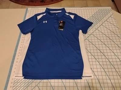 WOMENS LARGE UNDER ARMOUR SEMI FITTED ROYAL BLUE/WHITE POLO SHIRT - NWT - Image 1 of 2