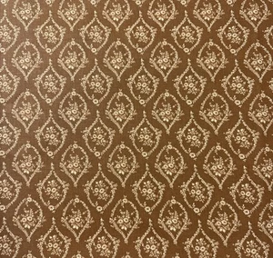 Tela de algodón vintage pieza marrón crema floral acolchado neutro 2-1/3 yardas 43” de ancho - Imagen 1 de 9