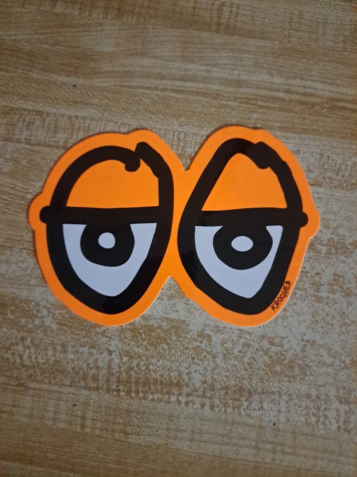 KROOKER SKATEBOARDS THE OG ICONIC STONER EYES LOGO DIE CUT SKATEBOARD STICKER - Image 1 of 1