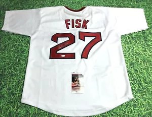 CARLTON FISK AUTOGRAPHED BOSTON RED SOX JERSEY JSA PUDGE - Picture 1 of 3