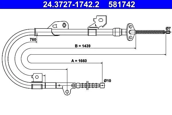 Cable de freno de estacionamiento ATE para Nissan Almera I 36531-1N900 Foto 1 de 1