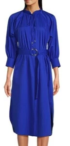 Boss By Hugo Boss Dipete  Cotton Banded Collar  Tie Neck Dress Sz 8 NWT $ 499 - Picture 1 of 11