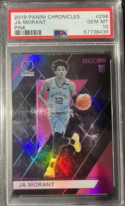 2019-20 Panini Chronicles Recon Pink Ja Morant #298 PSA 10 GEM MT Rookie RC