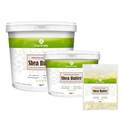 ORGANIC SHEA BUTTER, 100% Food Grade Organic Unrefined Raw & Pure 500g, 200g 1KG - Image 1 of 3
