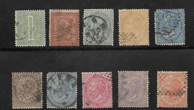 Italy Scott #24-#33 used 1863-1877 reg issues various cancels couple small fault - Image 1 of 2