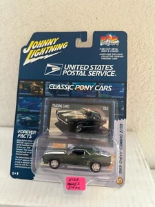 Johnny Lightning United States Postal Service 1969 Chevy Camaro Z/28 Green K17 - Picture 1 of 1