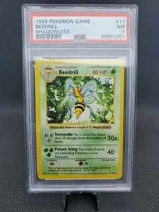 1999 Pokemon Spiel - Basisset schattenlos - selten - 17 Beedrill PSA 7 NM - Bild 1 von 2