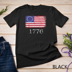 Camiseta Betsy Ross 4 de Julio Bandera Americana Camiseta 1776 Retro Unisex Camiseta - Imagen 1 de 15