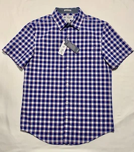 Penguin Shirt Mens Small Slim Fit Original Heritage Blue Red White Short Sleeved - Picture 1 of 8