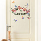 Beautiful Butterfly Flower Wall Sticker Toilet Bathroom Door Mural Home Decor