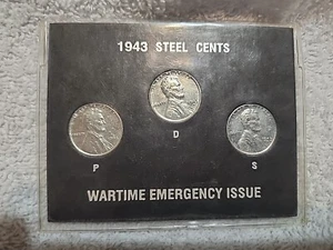 1943 Steel Cents Wartime Emergency Issue Pennies - Bild 1 von 2
