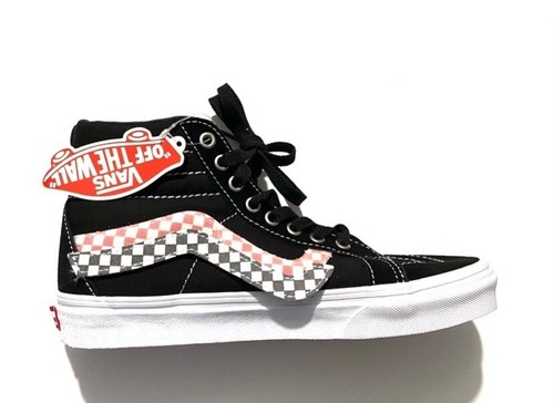 Vans Sk8 Hi ristampa logo a quadri rimovibile striscia uomo taglia 7 donna 8 5 nero