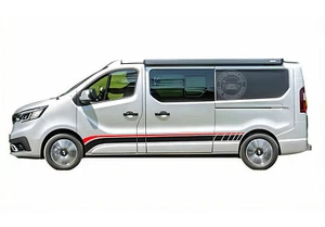 Calcomanía gráfica a rayas de carreras de 2 piezas para Renault Trafic puerta lateral pegatina de vinilo - Imagen 1 de 4