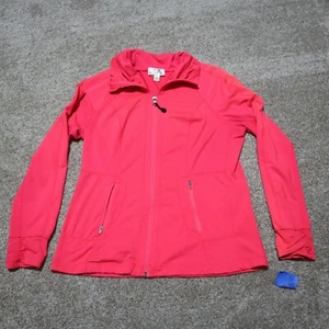 Fleece Zip Jacket Neon Tangerine Pink Women's Size S Small - Picture 1 of 7