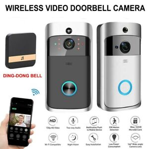 ireless WiFi Smart WRing Doorbell Security Intercom Video IR-Cut Camera Chime