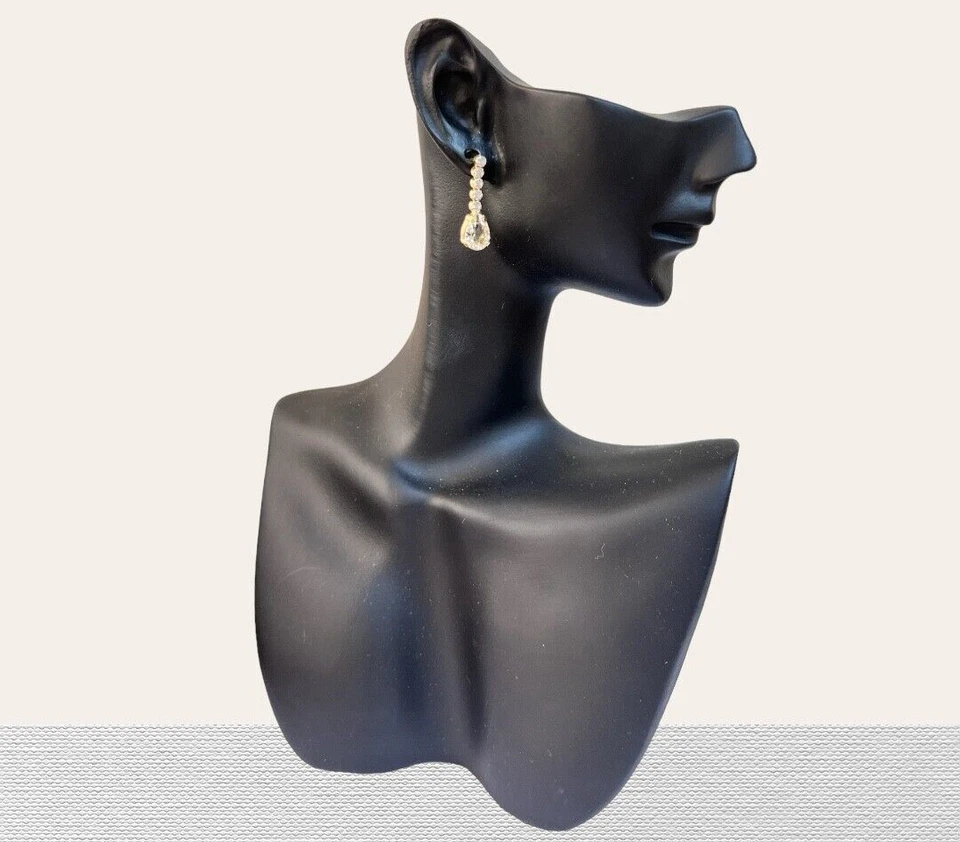 orecchini pendenti argento 925 dorato anallergico zirconi goccia - Immagine 1 di 1