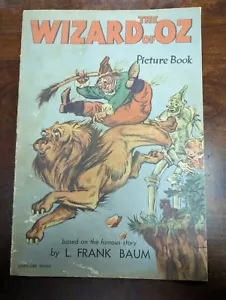 Vintage: The Wizard Of Oz Picture Book Frank Baum Paperback 1939 Linen Finish - Picture 1 of 7