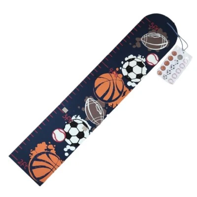 Wooden Growth Chart Height Measuring Scale 5 Feet Sports Wall Hanging Decor - Image 1 of 4