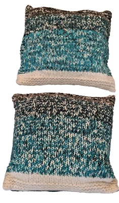 Funda de almohada turquesa Crate And Barrel Arlo 20" X 20" X2 Suave de segunda mano Foto 1 de 4