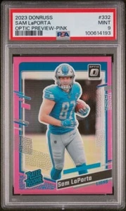 Sam LaPorta 2023 Panini Donruss Optic Preview RC Pink Psa 9 #332 Lions - Picture 1 of 2