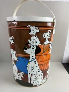 Disney 101 Dalmatiner Blech Eimer Dose Mit Deckel Walt Disney 70er Jahre - Bild 1 von 17