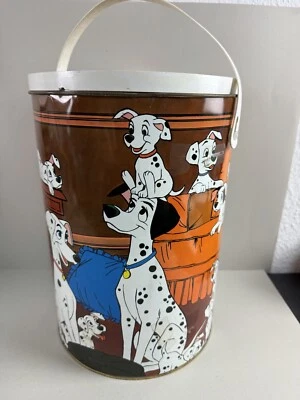 Disney 101 Dalmatiner Blech Eimer Dose Mit Deckel Walt Disney 70er Jahre - Bild 1 von 4