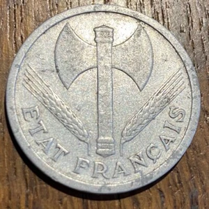PIECE DE 2 FRANCS BAZOR 1944 C ALUMINIUM (1070) VOIR PHOTOS - Picture 1 of 3