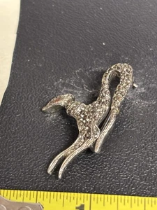 Spilla cane marcasite pezzo art deco bellissimo articolo curiosità dichiarazione gioielli - Foto 1 di 4