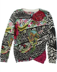 DESIGUAL Girls Boat Neck Jumper Sweater 11-12 Years Multicoloured Floral BQ14 - Picture 1 of 3