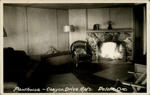 RPPC Delake,OR Penthouse Canyon Drive Apts Oregon 1935 Real Photo Postcard - Picture 1 of 5