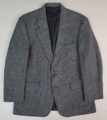 Blazer Abrigo Blazer de Lana Escocesa Para Hombre Lands End Harris Gris Tweed De Colección Años 80 44 R Foto 1 de 4