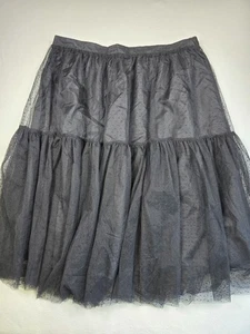 Scoop Black Tulle Midi Skirt 2X Womens Goth Elastic Pull On 20/22 - Picture 1 of 5