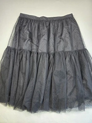 Scoop Black Tulle Midi Skirt 2X Womens Goth Elastic Pull On 20/22 - Image 1 of 4