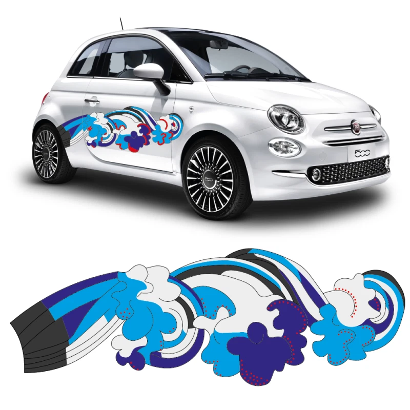 calcomanías laterales SplashArt Fiat 500 Foto 1 de 1