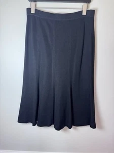 Peruvian Connection Pima Cotton Knit Sweater Pull On Knee Length Skirt Black M - Picture 1 of 12