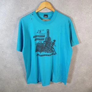 Vintage Screen Stars Riverbank Run Cheese 1991 Single Stitch T Shirt Men XL Blue - Picture 1 of 8