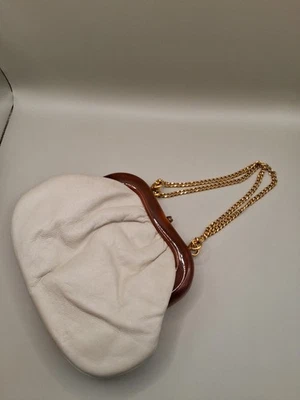 Vintage Crown Lewis White Patent Leather Purse Handbag Snap Closure See Descript - Image 1 of 4